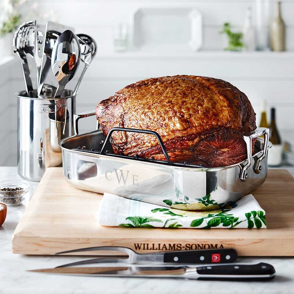 AllClad StainlessSteel Roaster with Rack Williams Sonoma Australia